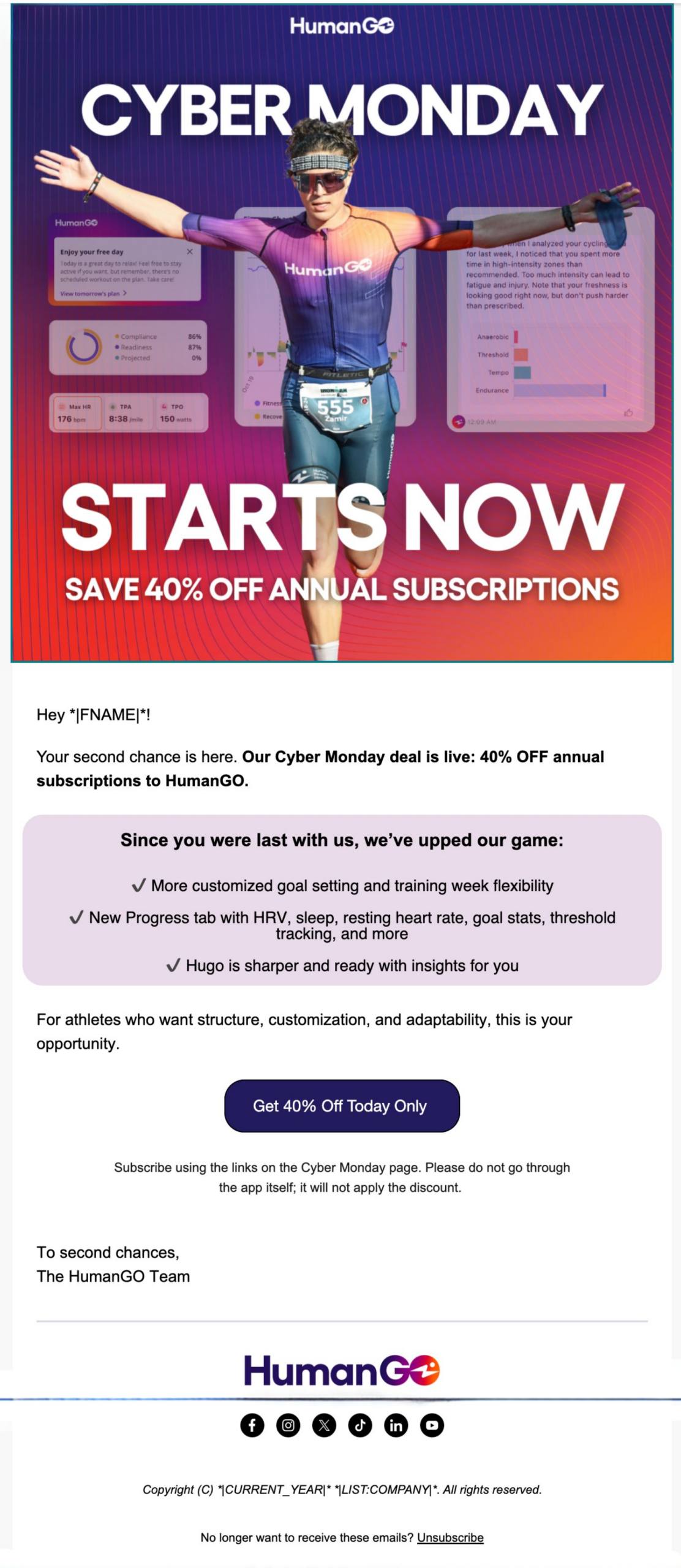 humango cyber monday email